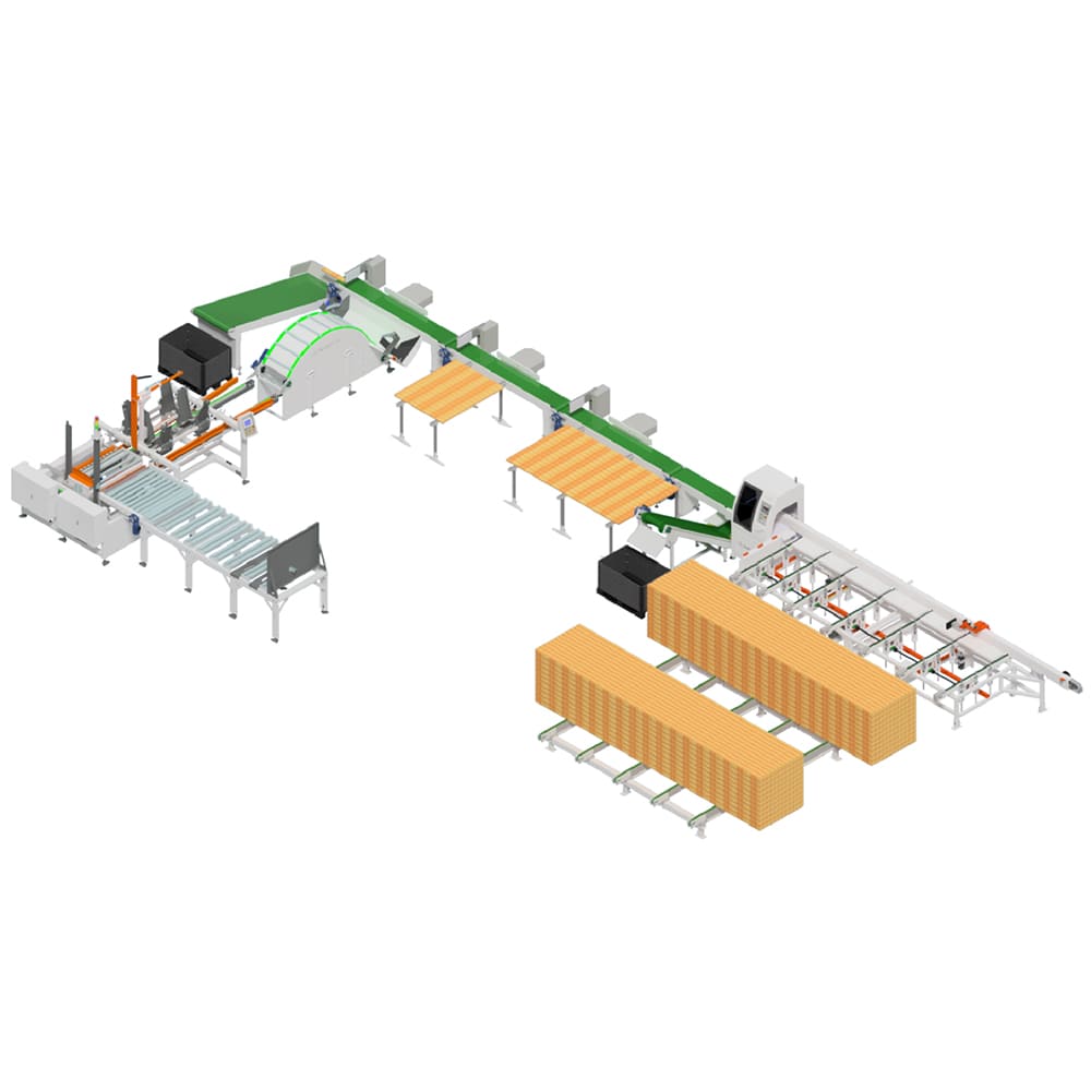 SF6060S+SF8010 Woodworking High Speeed Cut-off Saw Machine to Make Wood Pallets