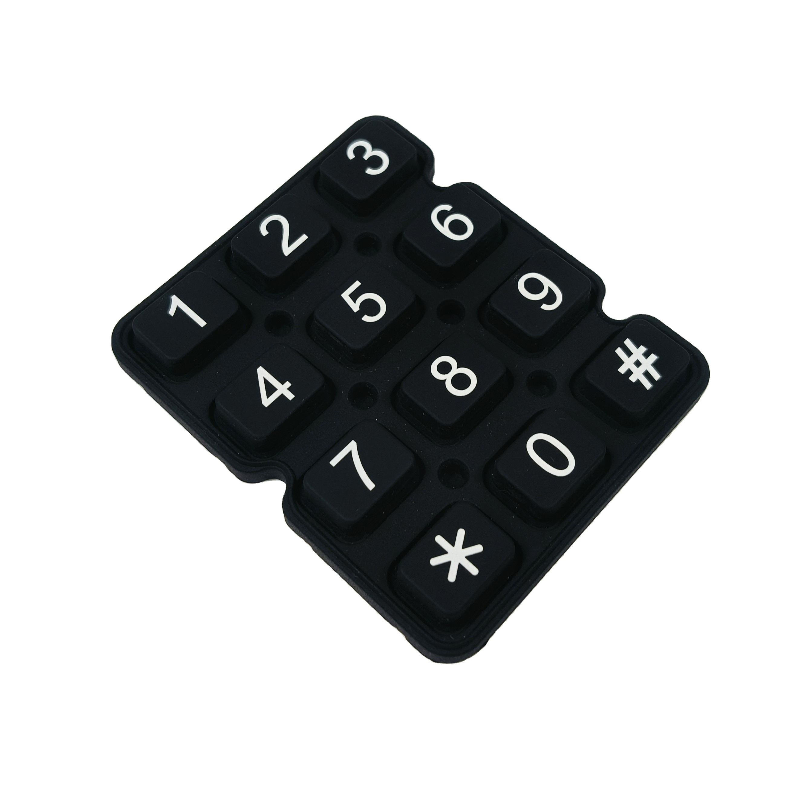 Fábrica en China teclados de goma, teclados para control remoto, teclado de goma de silicona con revestimiento de PU con o sin píldora de carbón conductivo