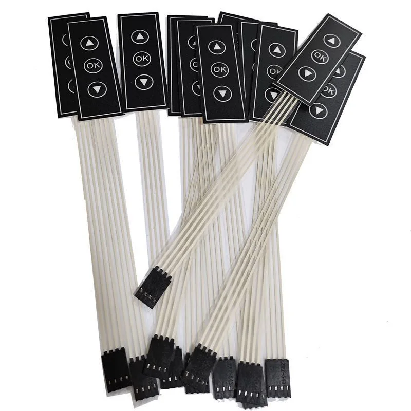 Buona qualità fabbrica direttamente 3 pulsanti push overlay membrane LED membrane switch panel tastiera