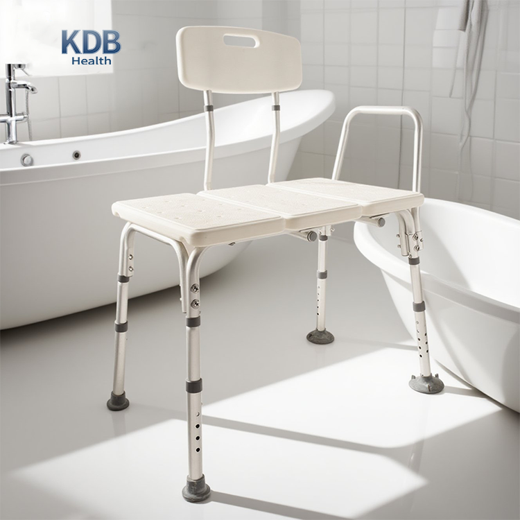 Chaise de douche pliante avec panneau de siège prolongé