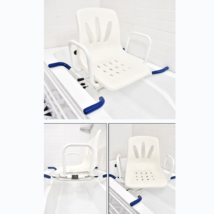 360° drehbarer Badewannen-Duschstuhl mit Rückenlehne