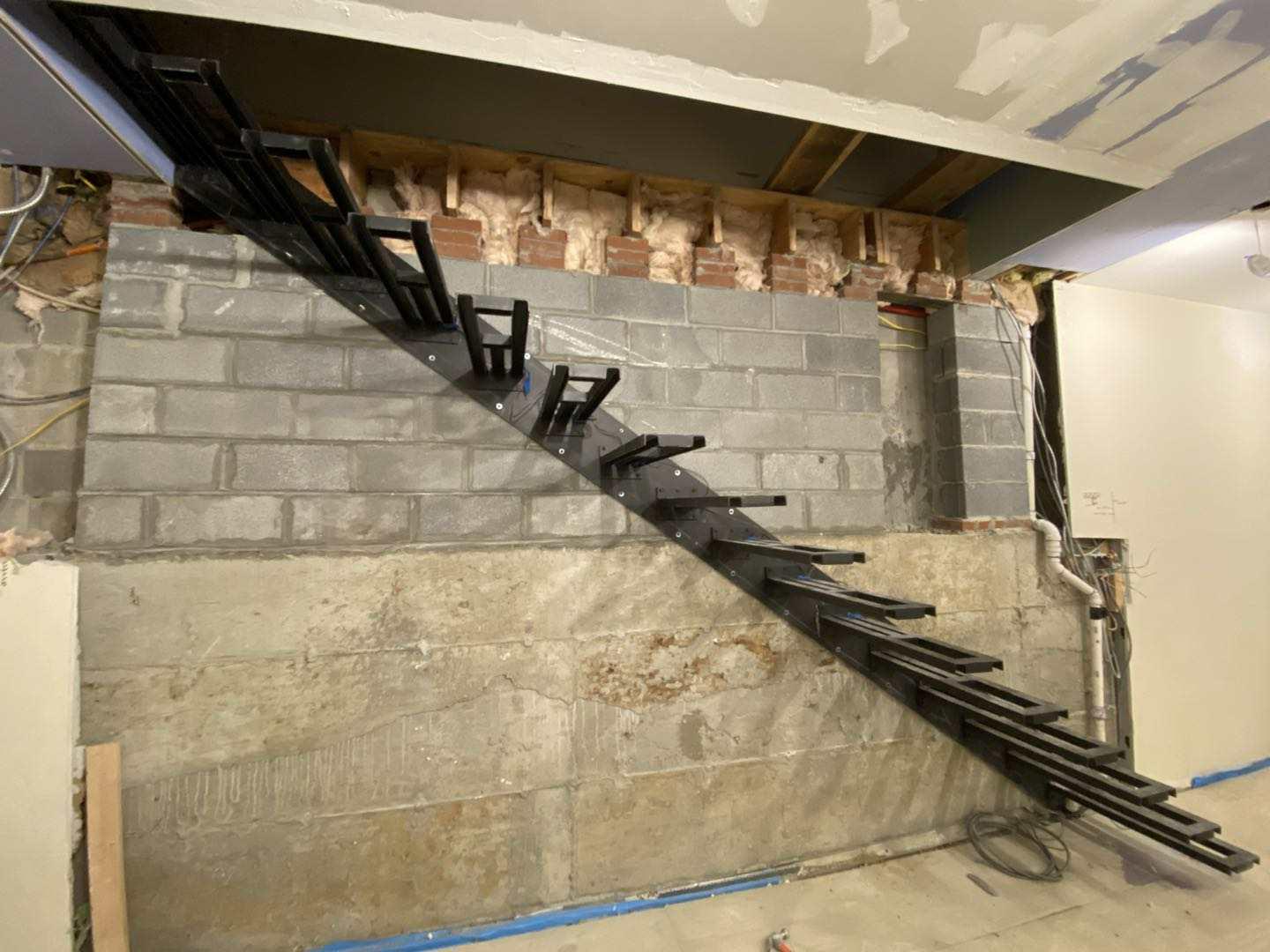 DB Interior Wooden Box Tread Staircase Floating Straight Stairs Customized Stairs designs details