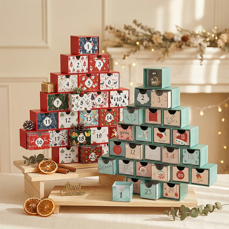 Handmade Natale Countdown Kalendru tal-Kalendru Box