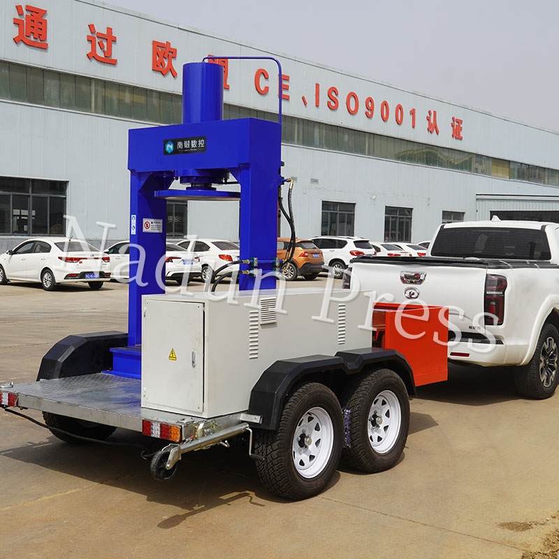 Solid Tire Press Machine With Mobile Trailer