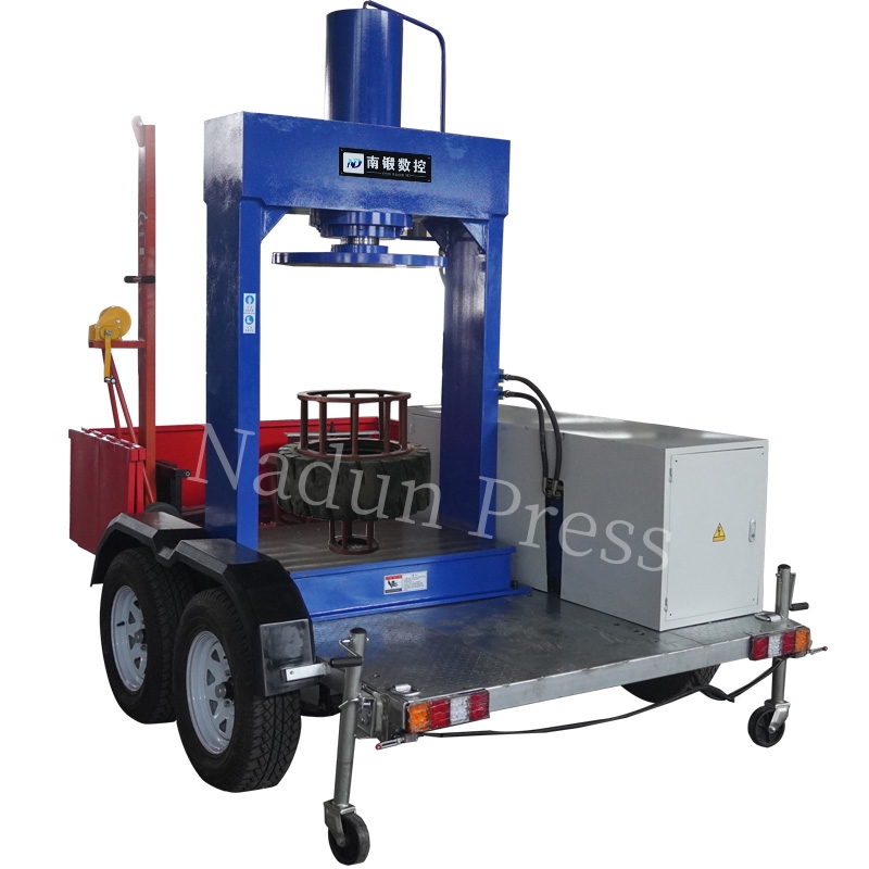 Mobile Solid Tyre Press Machine For Field Use