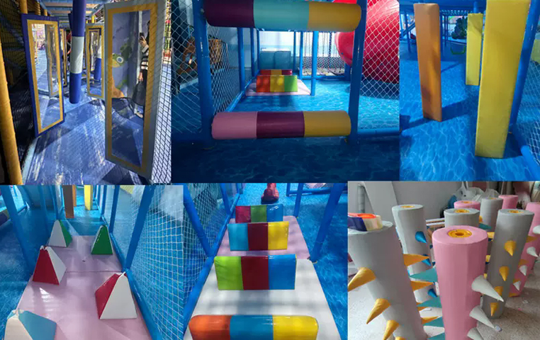 Vertical plate obstacles are fixed by three long arm fasteners