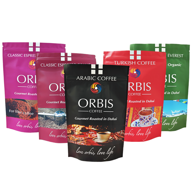 Stampa Personalizzata Busta Tè Caffè in Posizione Eretta con Valvola e Cerniera