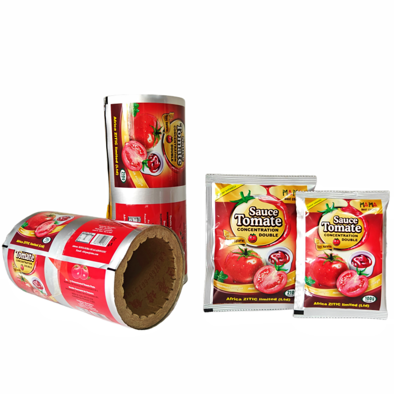 Buona Confezione Plastica Stampata per Sacco di Pasta di Pomodoro, Film Sigillato con Laminazione Calda BOPP PET Alluminio CPP PE Ketchup