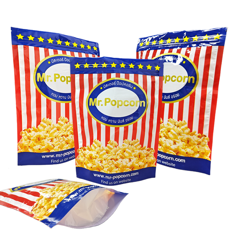 La scară largă Logo Imprimat Personalizat Plastica Reînchisă în Stând Pouch Multi Dimensiune Micru Popcorn Hartie Sac