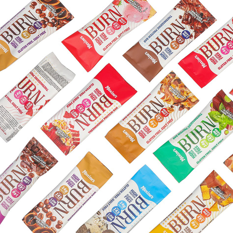 Pellicola personalizzata in foglia di plastica alimentare, bustine per barrette salutari e proteine in polvere, rotoli di pellicola per imballaggio alimentare