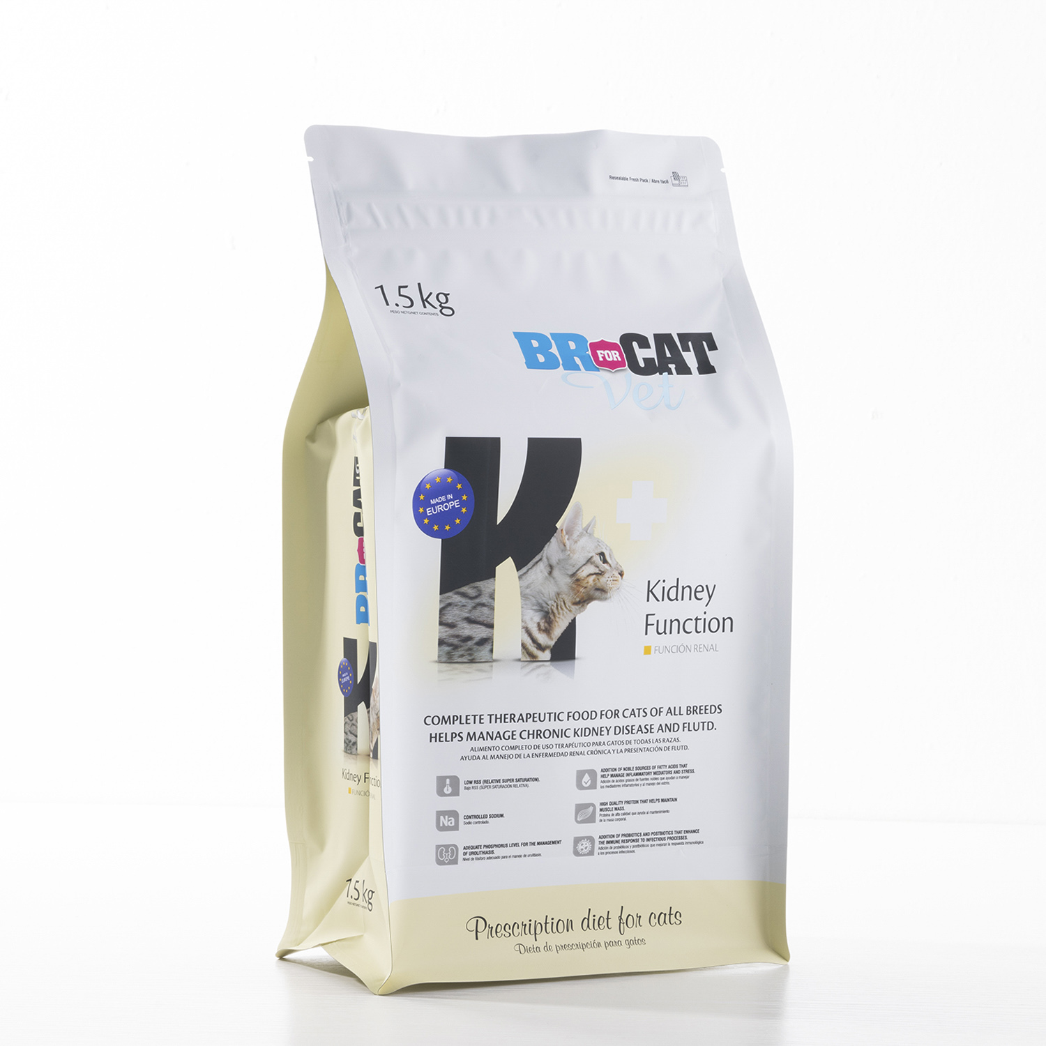 Individuāls 2,5 kg, 4 kg, 5 kg, 10 kg kvadrātveida apakšdaļas atkārtoti aizverams suņu kārbumu, mājdzīvnieku, kaķu barības iepakojuma maisiņš no alumīnija folijas un plastmasas ar rāvējslēdzēju