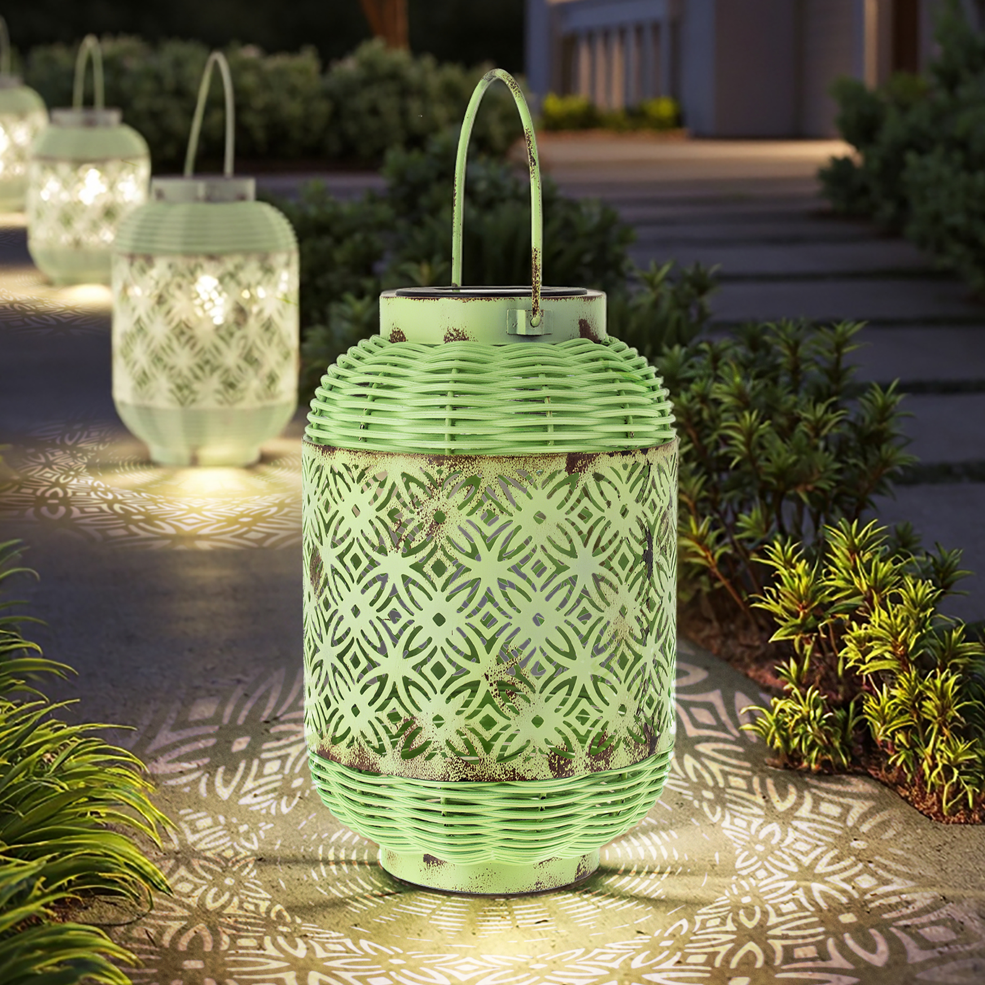 Iluminação ao ar livre ecológica com energia solar