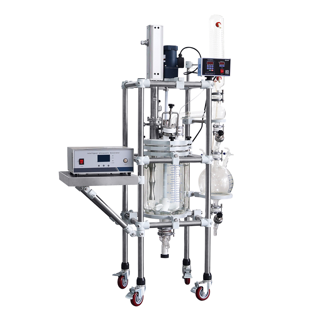 50l 100l 20Pilot Plant Jacketed Reactor with Rotation and Lifting Condenser Glass Reaction Systems