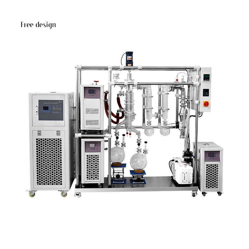 Short path molecular distillation wiped film evaporator