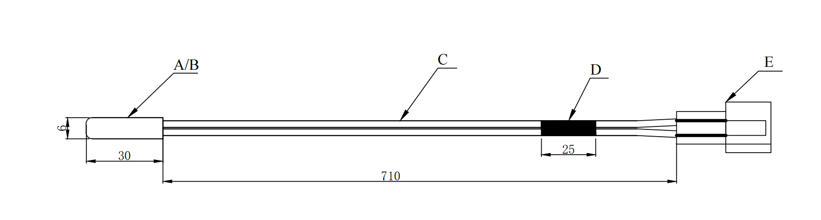 SW111 Copper Probe Waterproof 10K 3950 1% NTC thermistor temperature sensor For air conditioner details