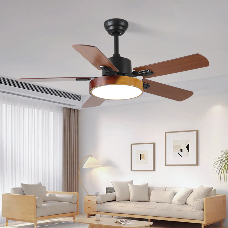 HC679 Hot Sell Ceiling Fan Light Electric 42 Inch 5 Blades Decorative Modern Led Ceiling Fan with Light