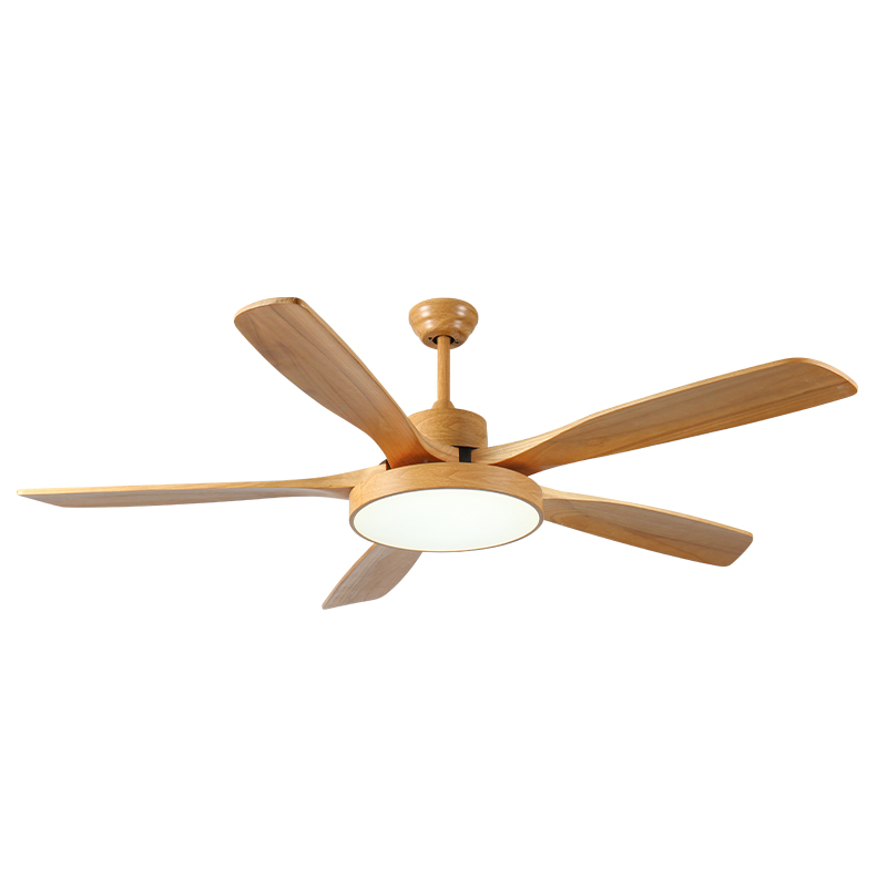 HC690  Fans Lamps Decorative Ceiling Fan Price Electric High Quality Powered White Simple Wooden LED Ceiling Fan Light