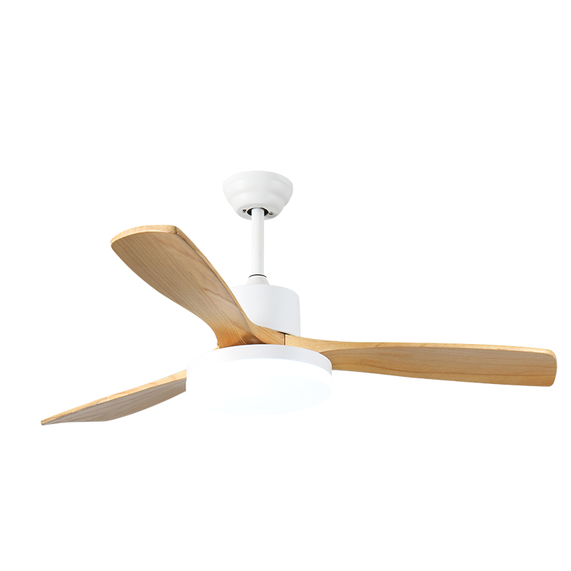 HC689B  Fans Lamps Decorative Ceiling Fan Price Electric High Quality Powered White Simple Wooden LED Ceiling Fan Light