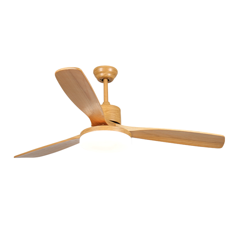 HC694  Fans Lamps Decorative Ceiling Fan Price Electric High Quality Powered White Simple Wooden LED Ceiling Fan Light