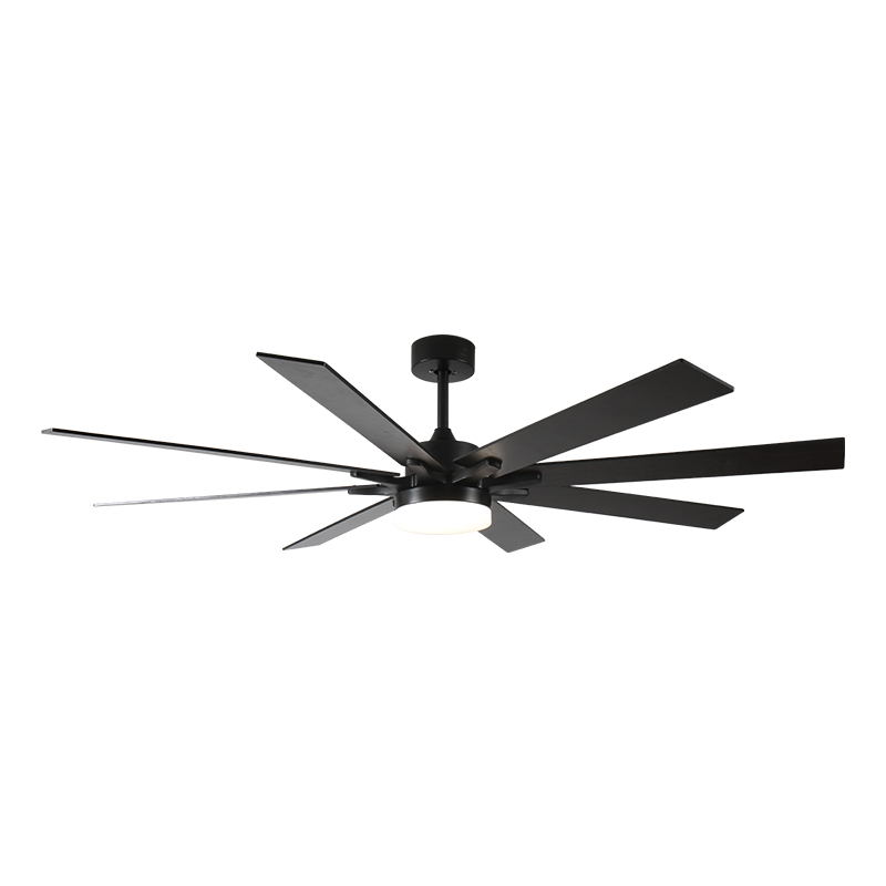 HC628 Modern Design 72 Inch Ceiling Fan with 8 Blades Black Ceiling Fans with Bright Led Lights