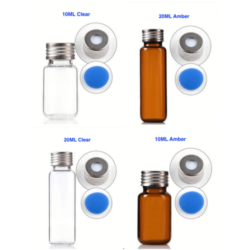 N18 Headspace screw neck vials andmagnetic screw caps