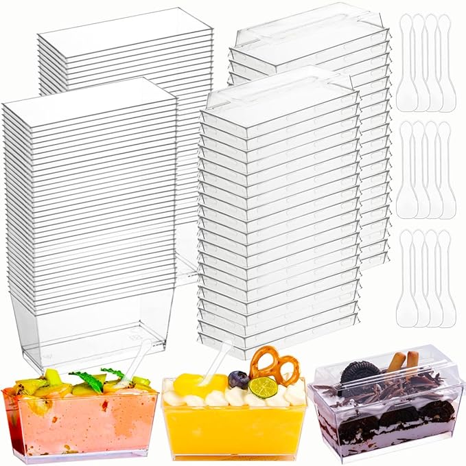 CH32 130ml Cawan Desert untuk Tiramisu, Logo Custom Plastik Tiramisu Cawan dengan Tutup