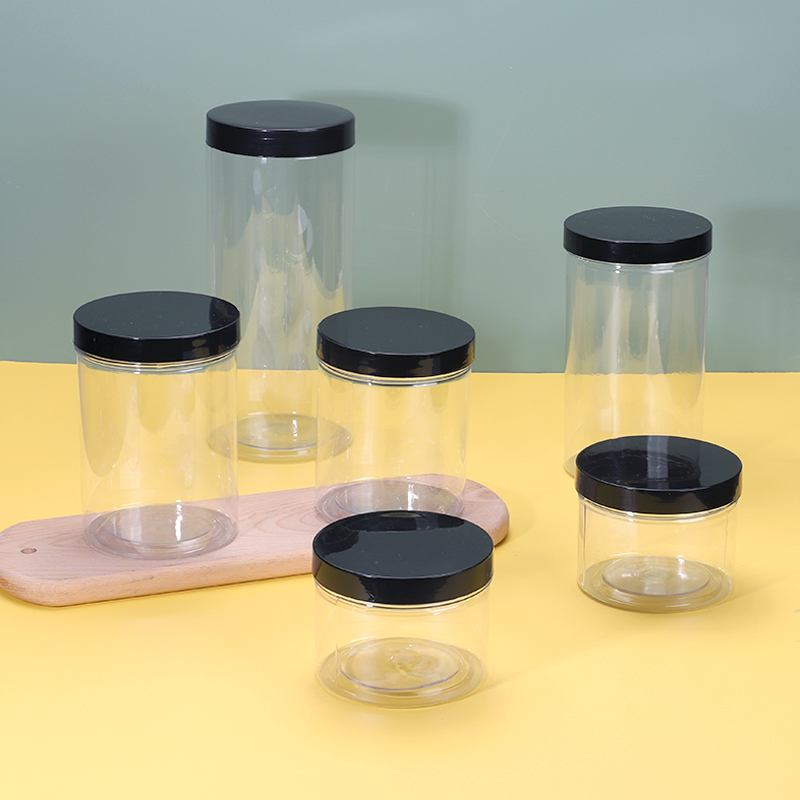 Hochong 82mm အချင်းရှိ ပလပ်စတစ်ပုလင်းများ၊ အစားအစာသိမ်းဆည်းထားရှိရန် ပလပ်စတစ်သေတ္တာများ