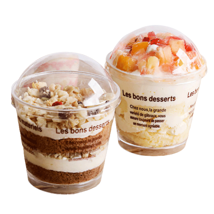 CH7770 170 مل ڈیسٹ کپس موسم پڈنگ کے لیے، لیڈز اور چمچوں کے ساتھ پلاسٹک کیک کپ