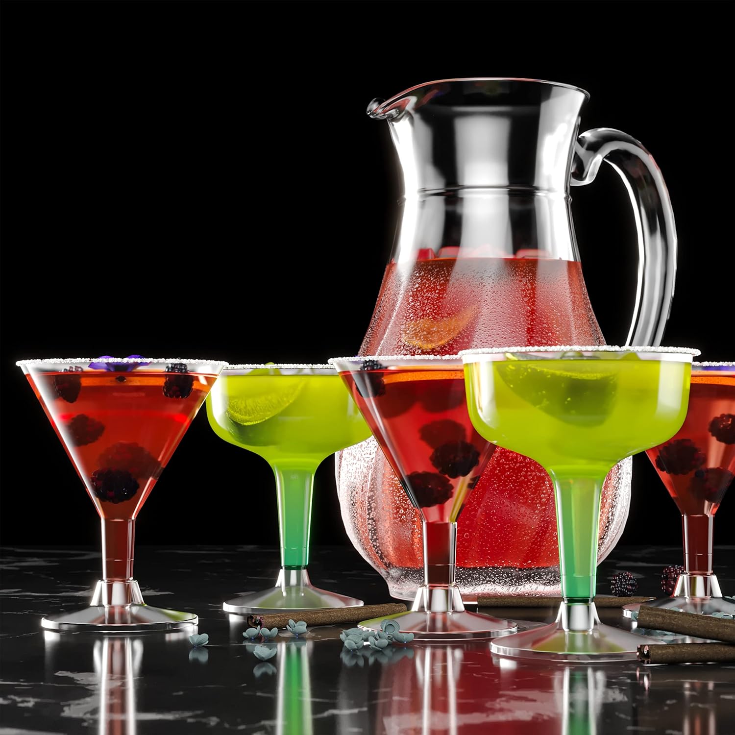 כוס מרטיני חד-פעמייה שקופה מפלסטיק קשה 6 אונקיות