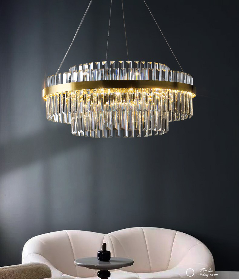P9297 Crystal copper chandelier designer living room dining room bedroom villa lamps pendant lamp