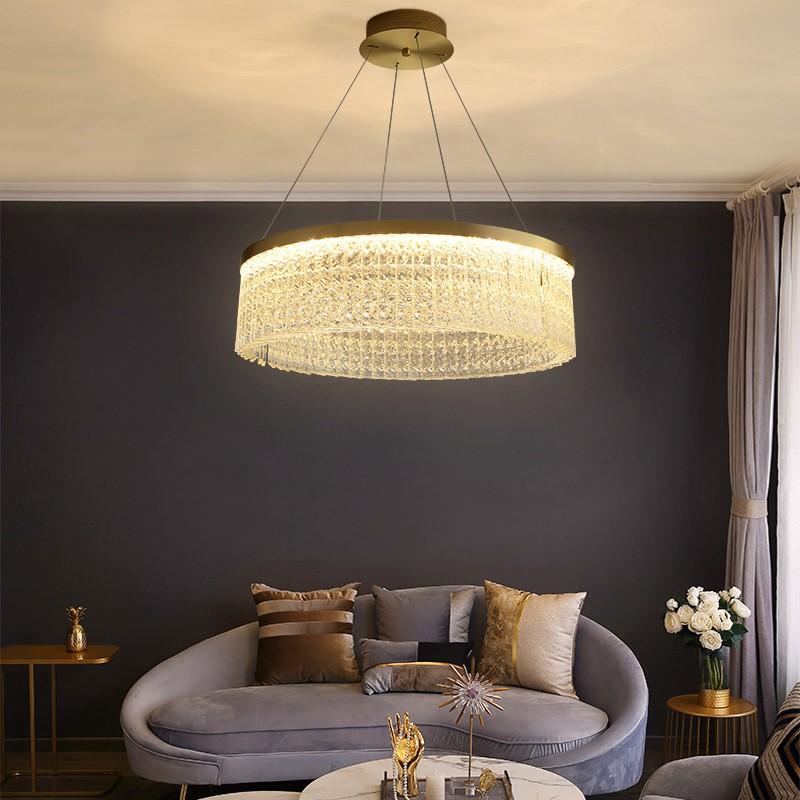 P5422 Modern creative copper pendant light art glass living room dining room led Chandelier