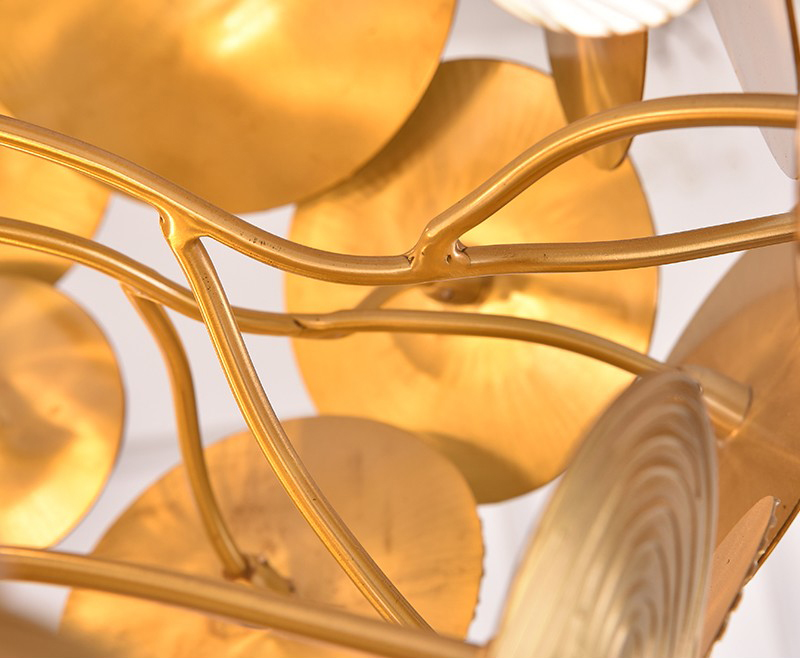 P8800 Northern Europe simple copper leaf living room dining room led Chandelier