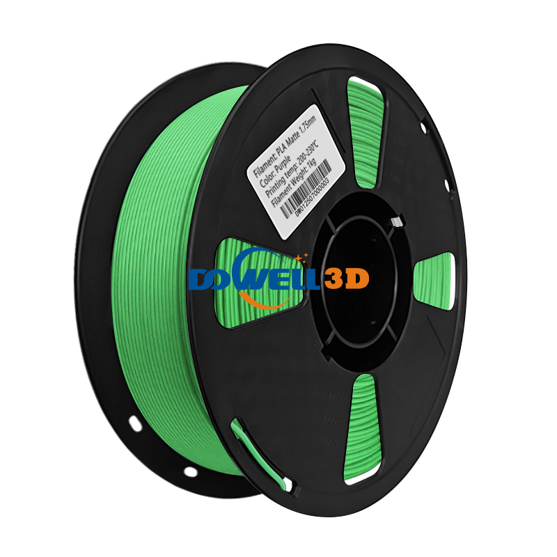 High Toughness Matte PLA 3d Filament 1.75+/-0.02mm High Precision No Bubble Matte Green PLA Printing Material