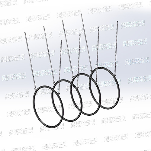 Ninja warrior swing obstacles flying circle big rings and chain