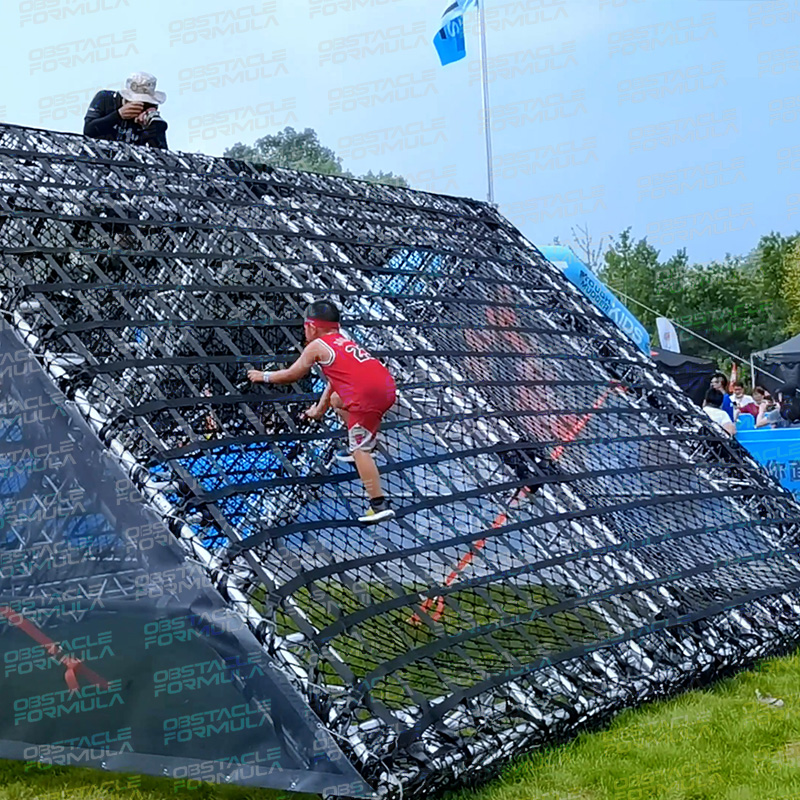children 5K Mud Run A frame Cargo Net Climbing Obstacle
