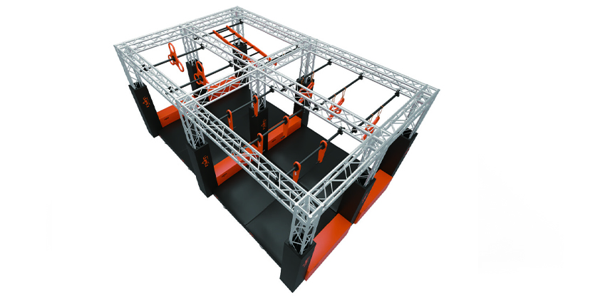 Obstacle Formula Medium Ground Level 3×3 American Adult and Children Ninja Warrior Obstacle Course