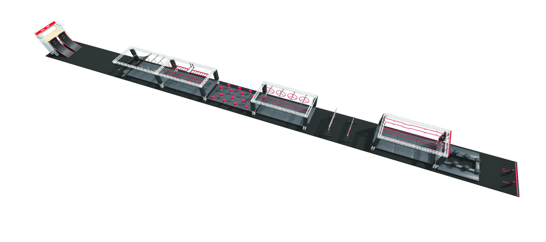 New design american obstacle courses games american ninja warrior equipment