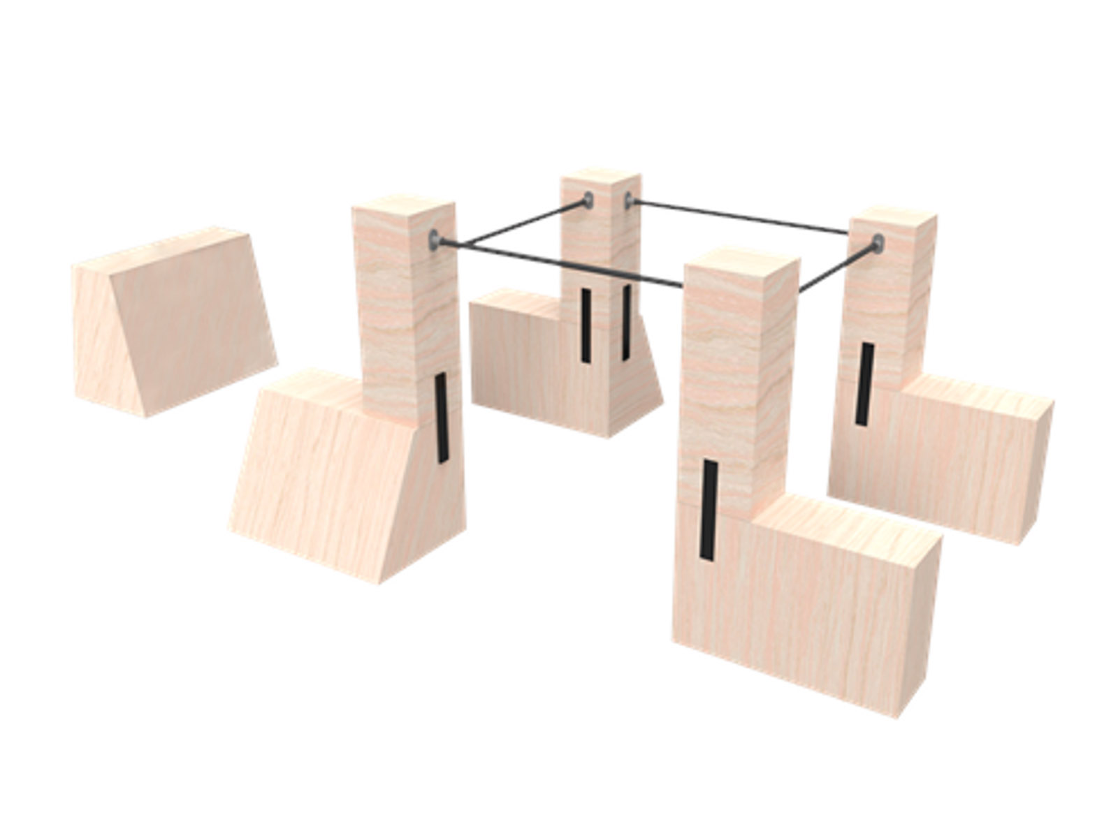  Parkour Starter Package + Small Bars Kit China obstacle supplier