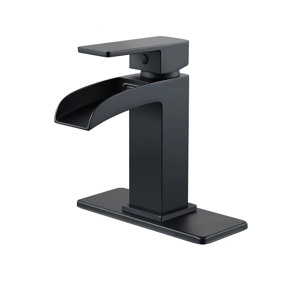 Црна термостатичка једнохранџер месинги водопад базен купатило рачно купатило душ миксер кранов комплет