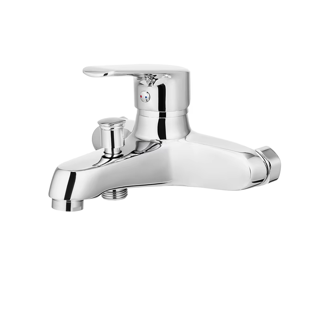 Მოცემული გაყიდვა Single Handle Basin Faucet Wall Mount Bath Shower Mixer Water Tap Chromed Brass Bathroom Faucet