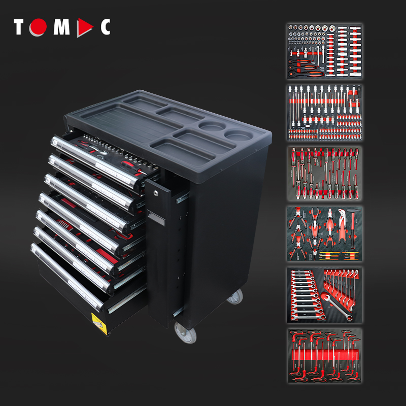 TC8376257A 7+1 Drawers Cabinet with 257pcs tools in 6 drawers