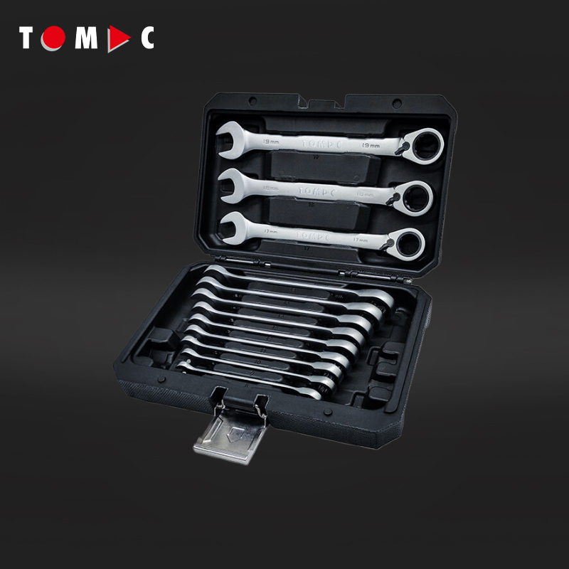 TC0131 TOMAC קבוצת מפתחות חוגיים הפיכים עם מנגנון שיפוע 12 חלקים