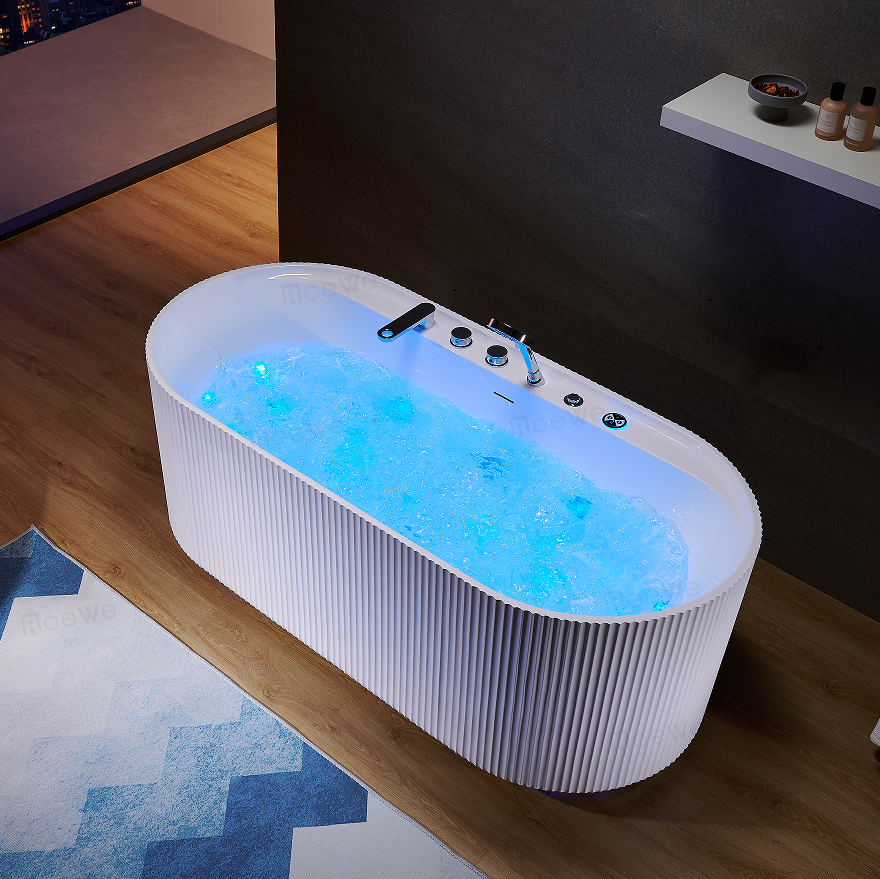 170cm corrugate hot tub bath air massage freestanding tub with jets