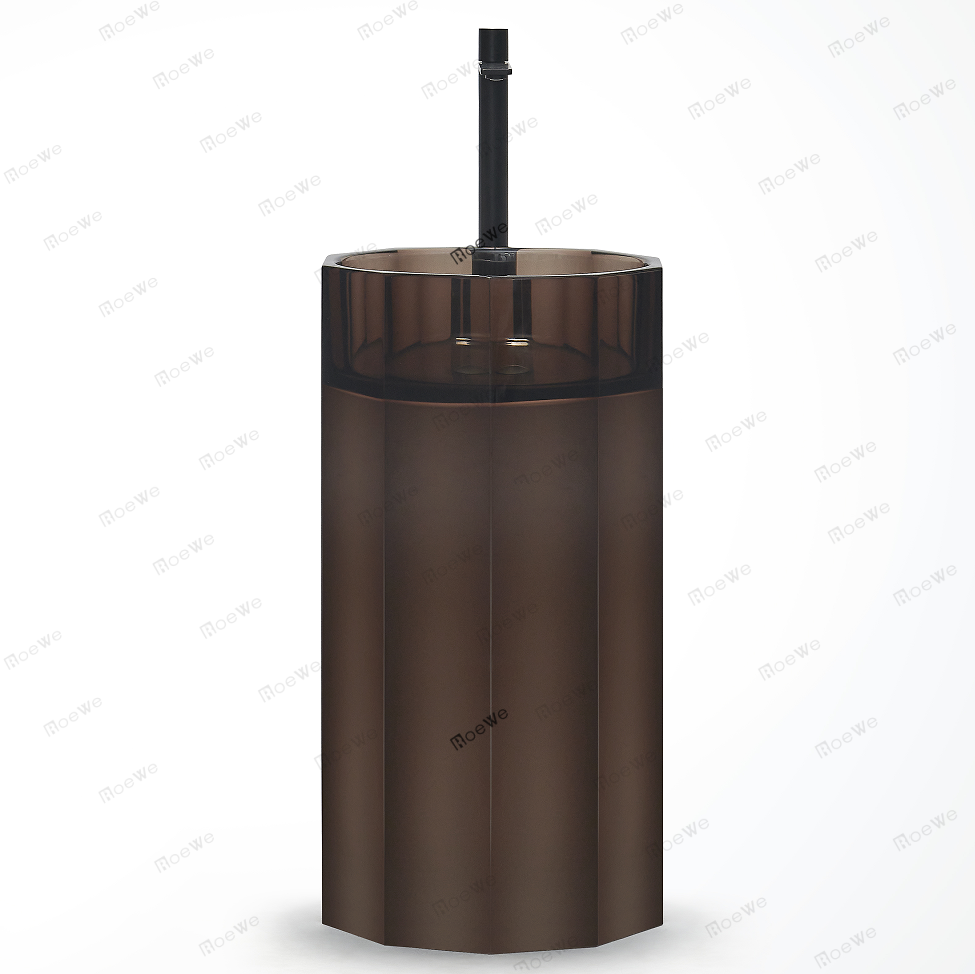 Model desain wastafel pedestal baskom resin transparan mandiri