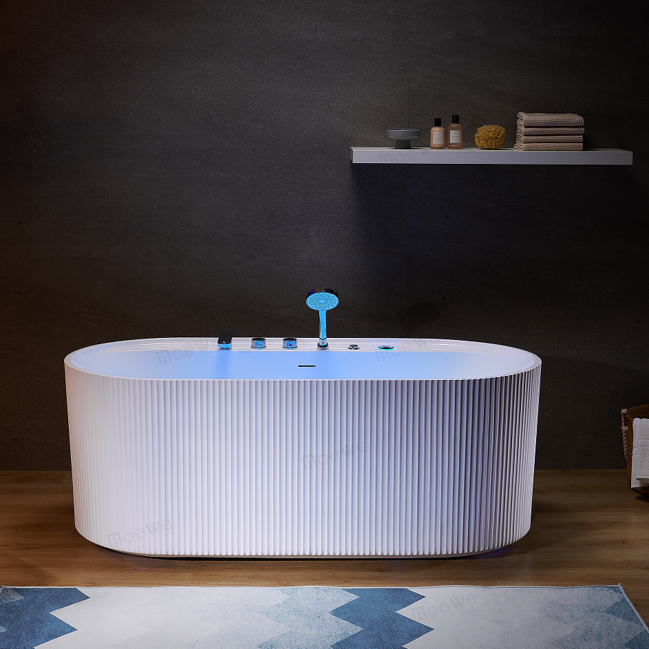 170cm corrugate hot tub bath air massage freestanding tub with jets