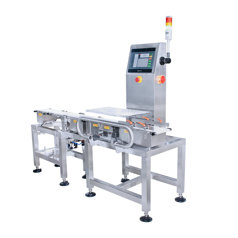 Automatic weight checker conveyor weighing scales check weigher for food with rejector