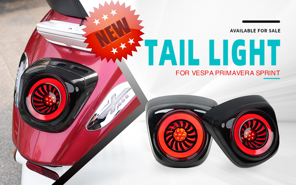 Vespa Sprint ve Primavera 50cc 125cc 150cc için Model SPTL-F3D Değiştirilmiş Yeni X Şekli Stil LED Arka Fener