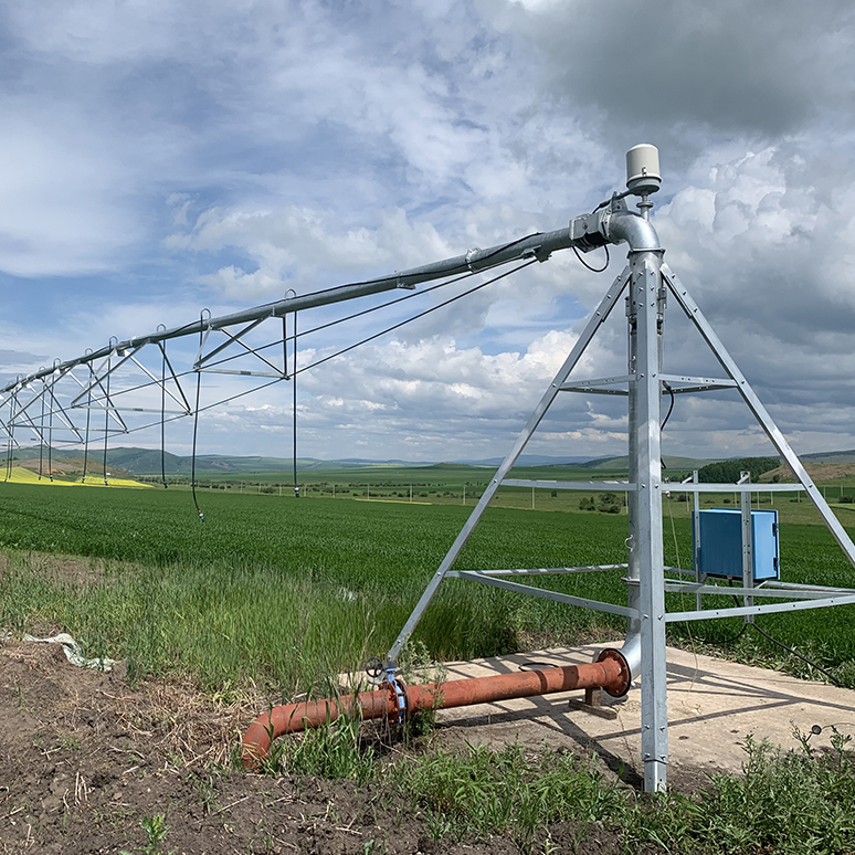 Center pivot irrigation system farm
