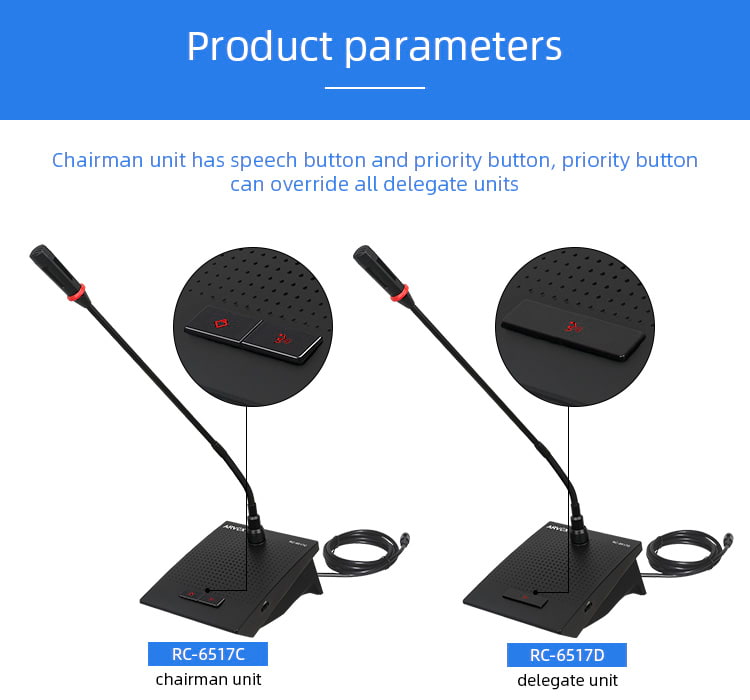 RC-6517C/D- Digital Wired Discussing Conference Microphone details