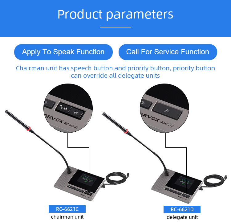 RC-6621C/D Digital Conference System Microphone supplier